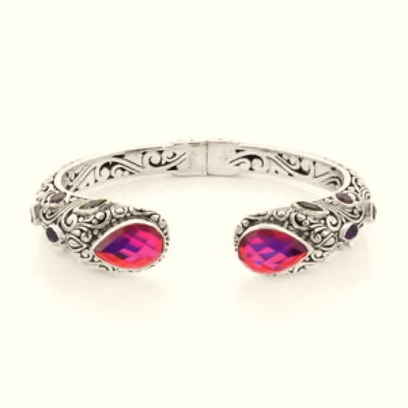Bali Collection from Shop LC Jewelry - 925 Silver cuff bracelet, volcanic quartz and other gemstones 5X HOST PICK!